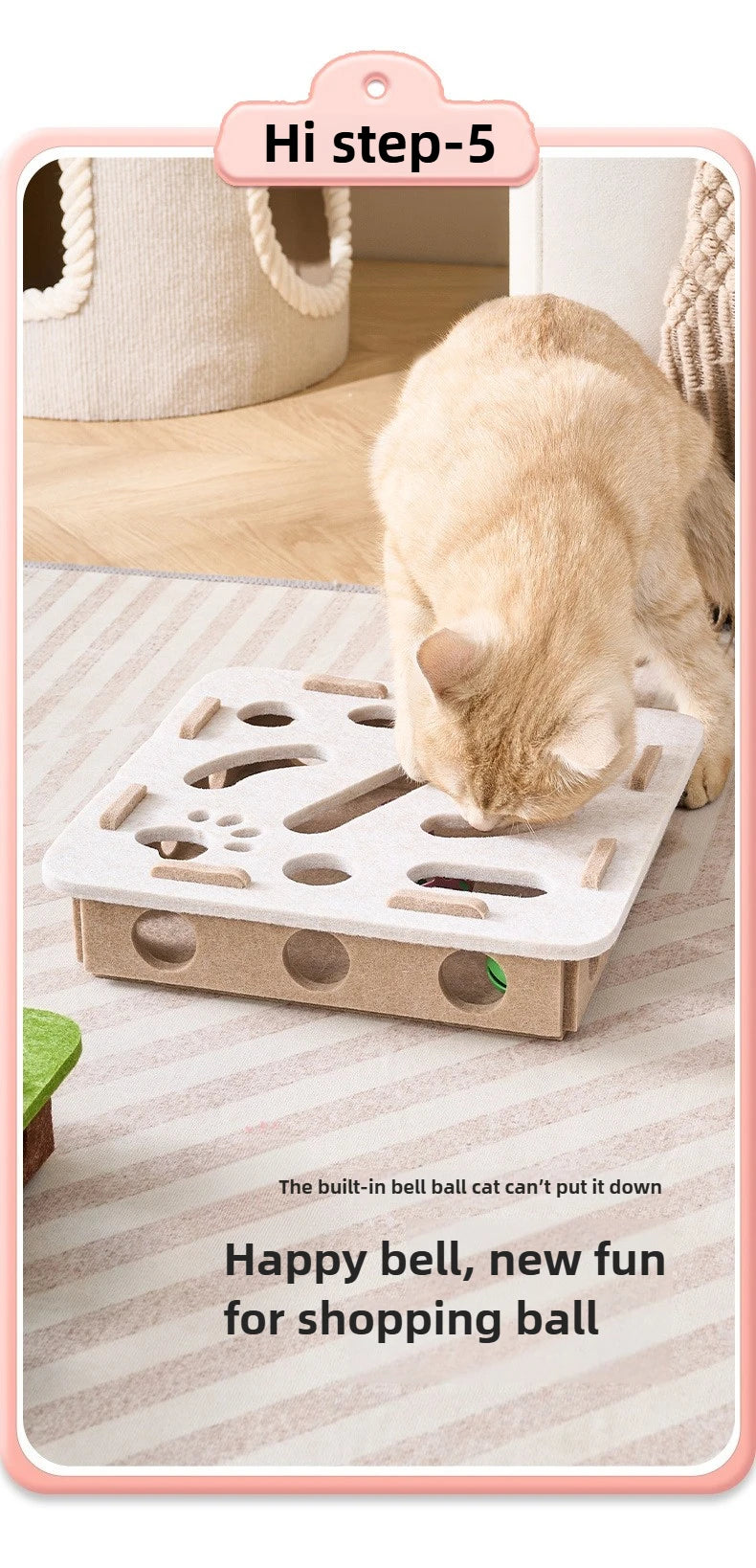 PetLai Jouet Labyrinthe En Feutre Boules Cloche Coloré