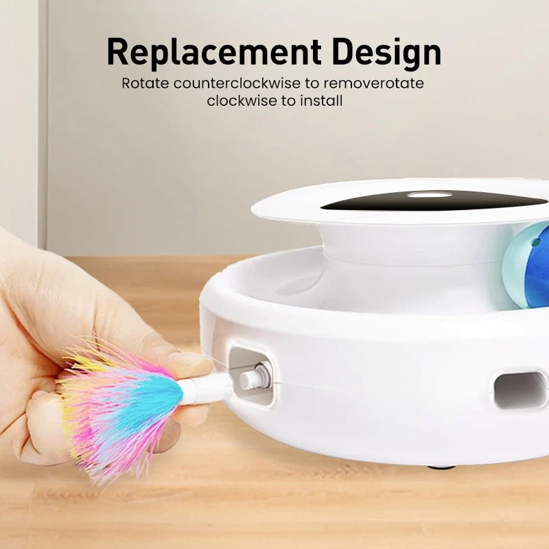 Jouet 2 En 1 Pour Chats Et Chiens Plumes Automatiques