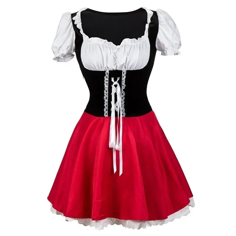 Little Red Riding Hood Costume – Women's Dress and Cape Cosplay Fairy Tale Outfit