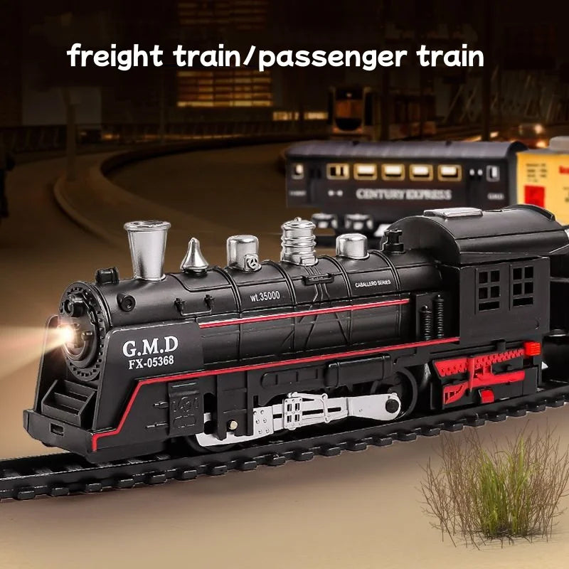 Ensemble de Train électrique avec lumières, modèle de Train de Locomotive avec entraîneur de passagers/voiture de chargement et pistes, cadeaux d'anniversaire et de noël pour enfants by LSDLBoutique.ch