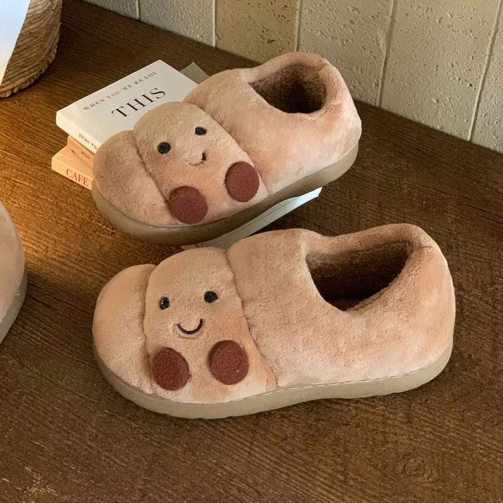 Lucky Bean Pantoufles en Coton Unisexe Antidérapantes Semelles Épaisses