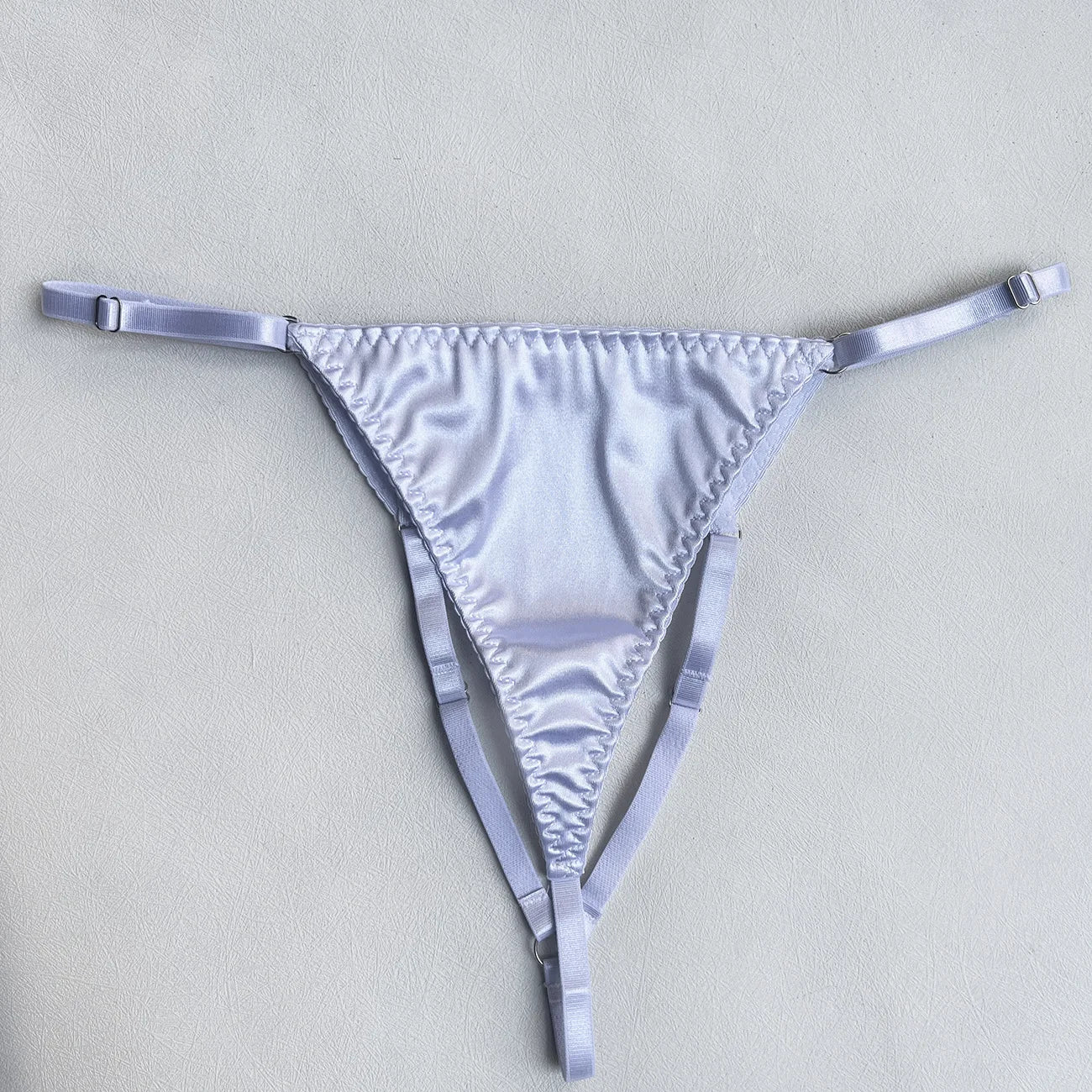 Ellolace Dessous-Set, feiner Satin und Spitze, Rot, 5-teilig