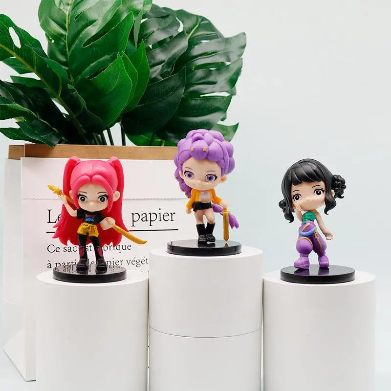 KPop chasseurs de démons dessin animé Figurine poupée jouets Mira Rumi Zoey Huntrix PVC modèle Statue Collection décoration cadeaux d'anniversaire by LSDLBoutique.ch