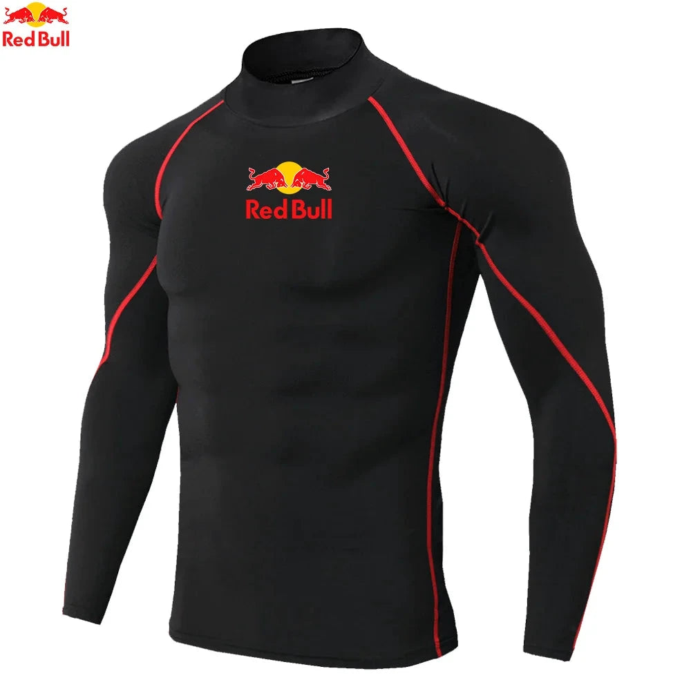 Red Bull Maillot Compression Manches Longues Blanc Séchage