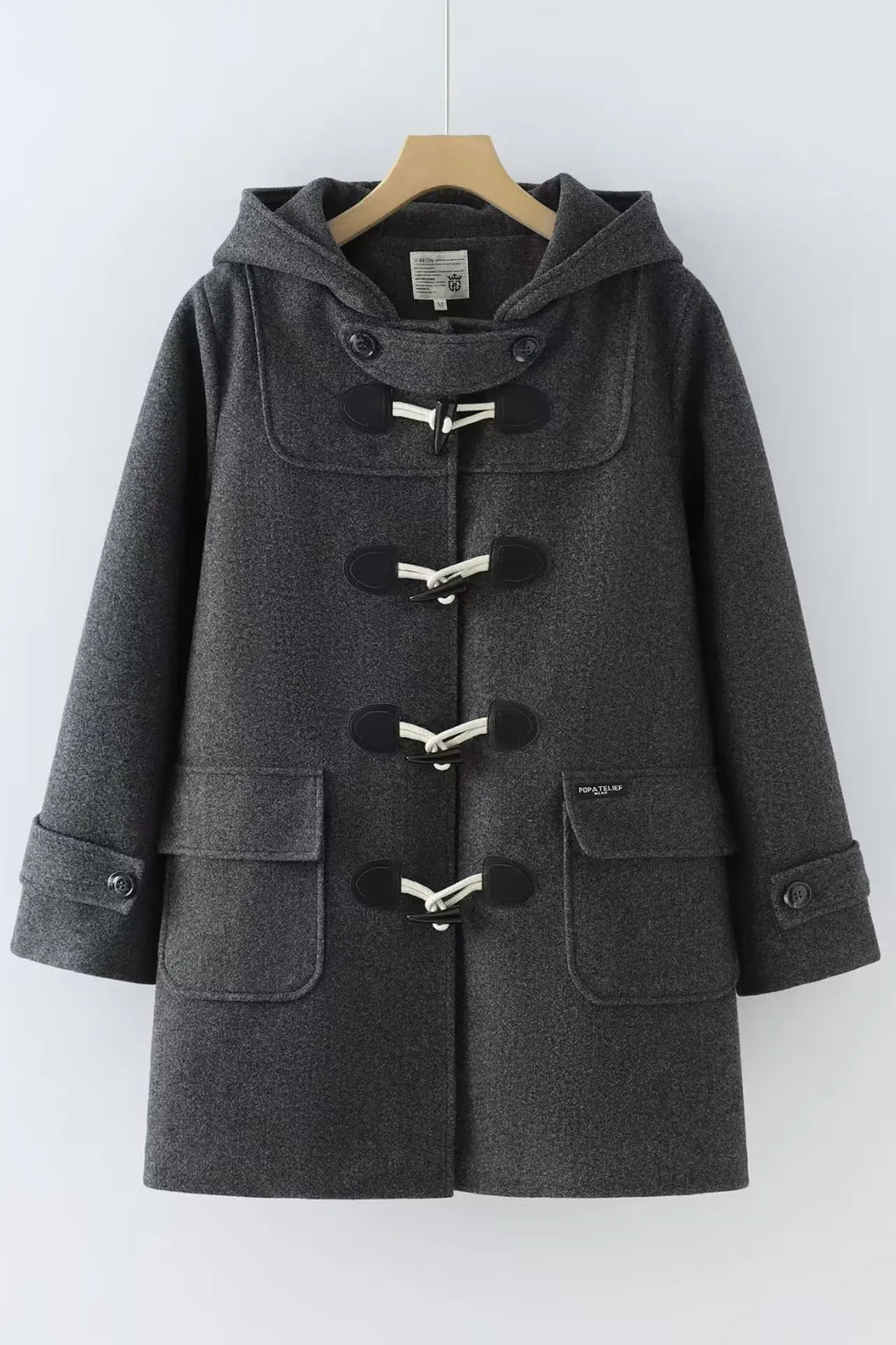 Harajuku Veste Tweed Coton Capuche Doux Pour Fille