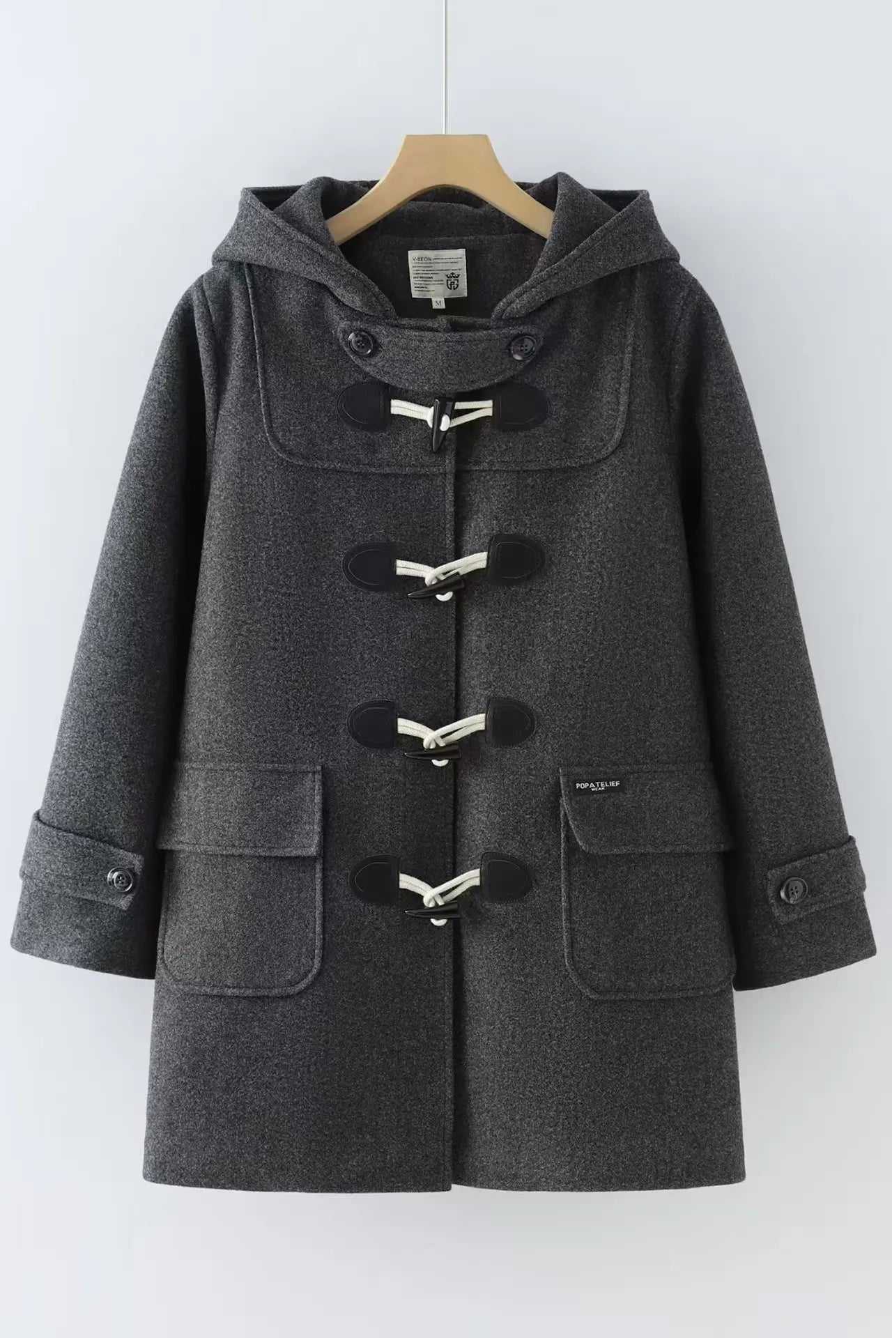 Harajuku Veste Tweed Coton Capuche Doux Pour Fille