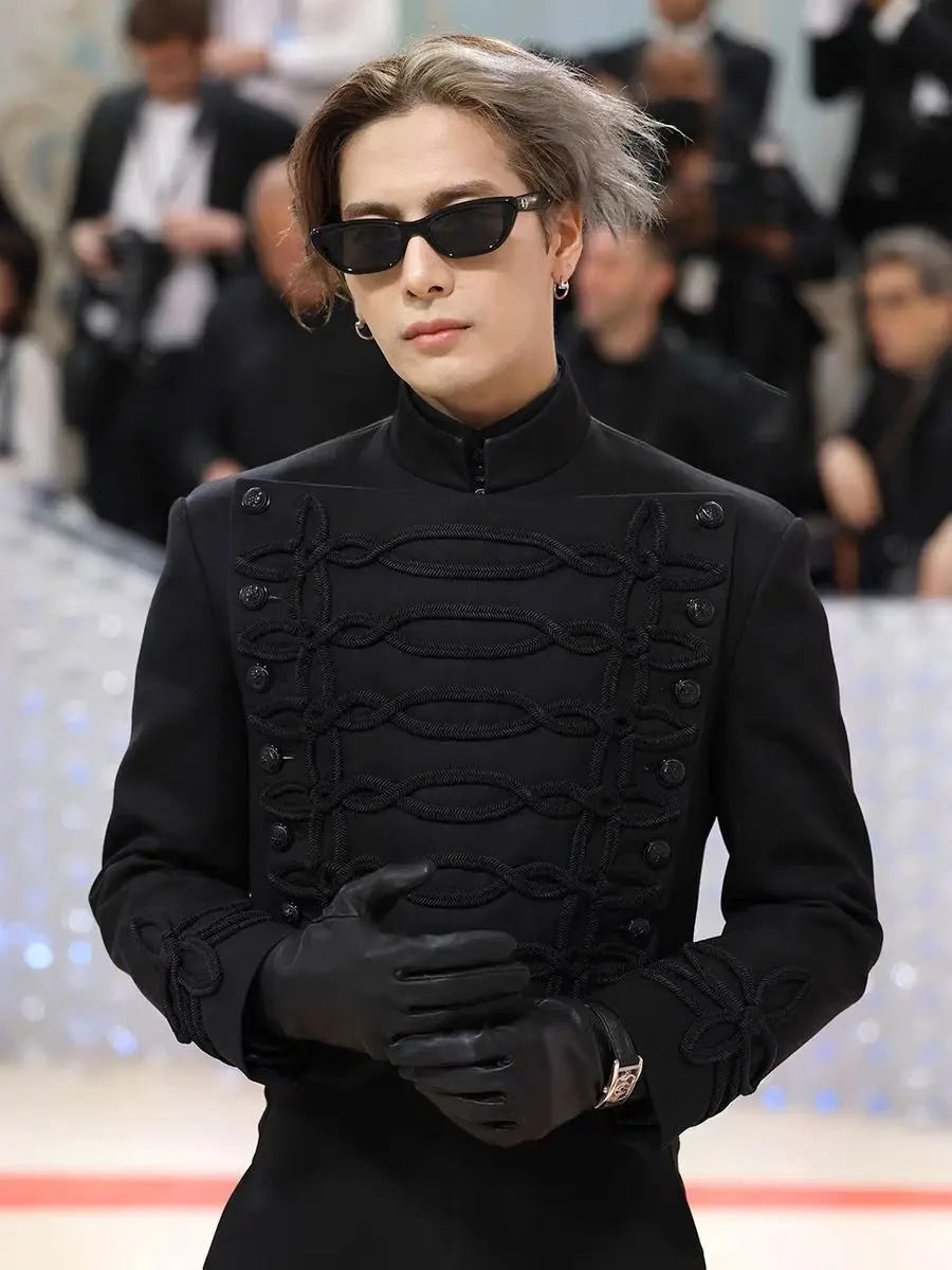 Jackson Wang Veste Col Montant Court Polyester Noir