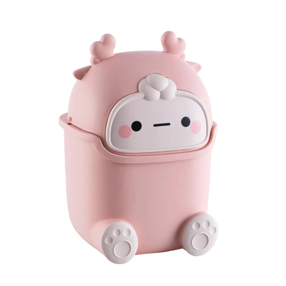 Poubelle Mini Dessin Animé Rose Kawaii Bureau Enfant