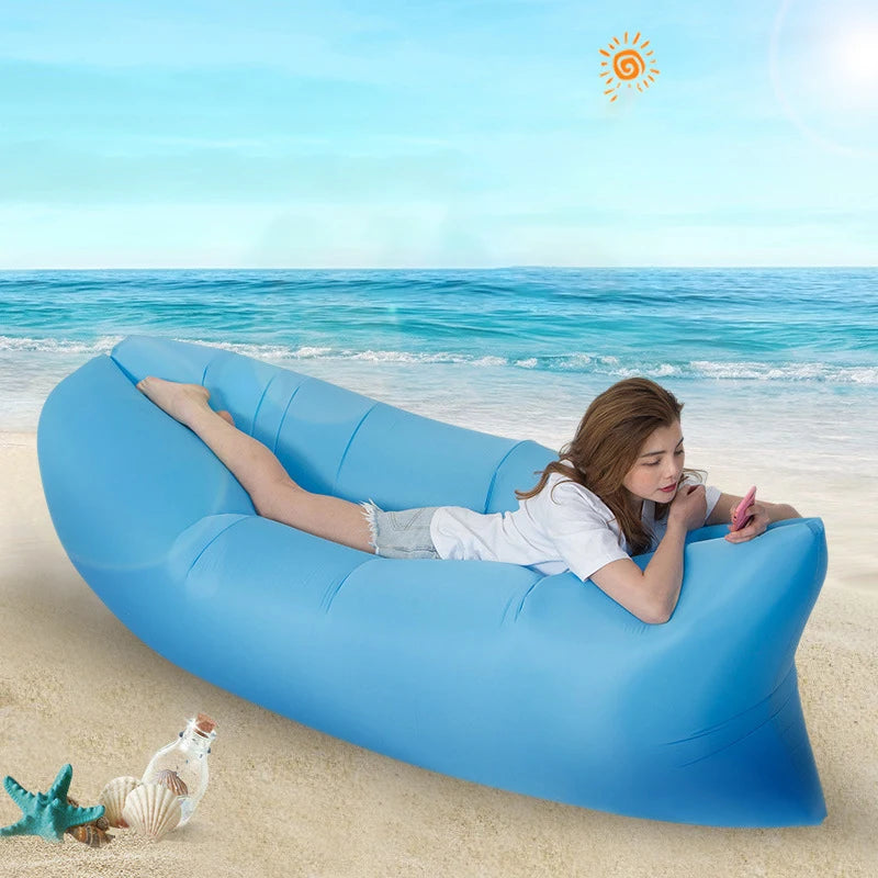 Canapé gonflable air sofa de plage et camping – avec sac