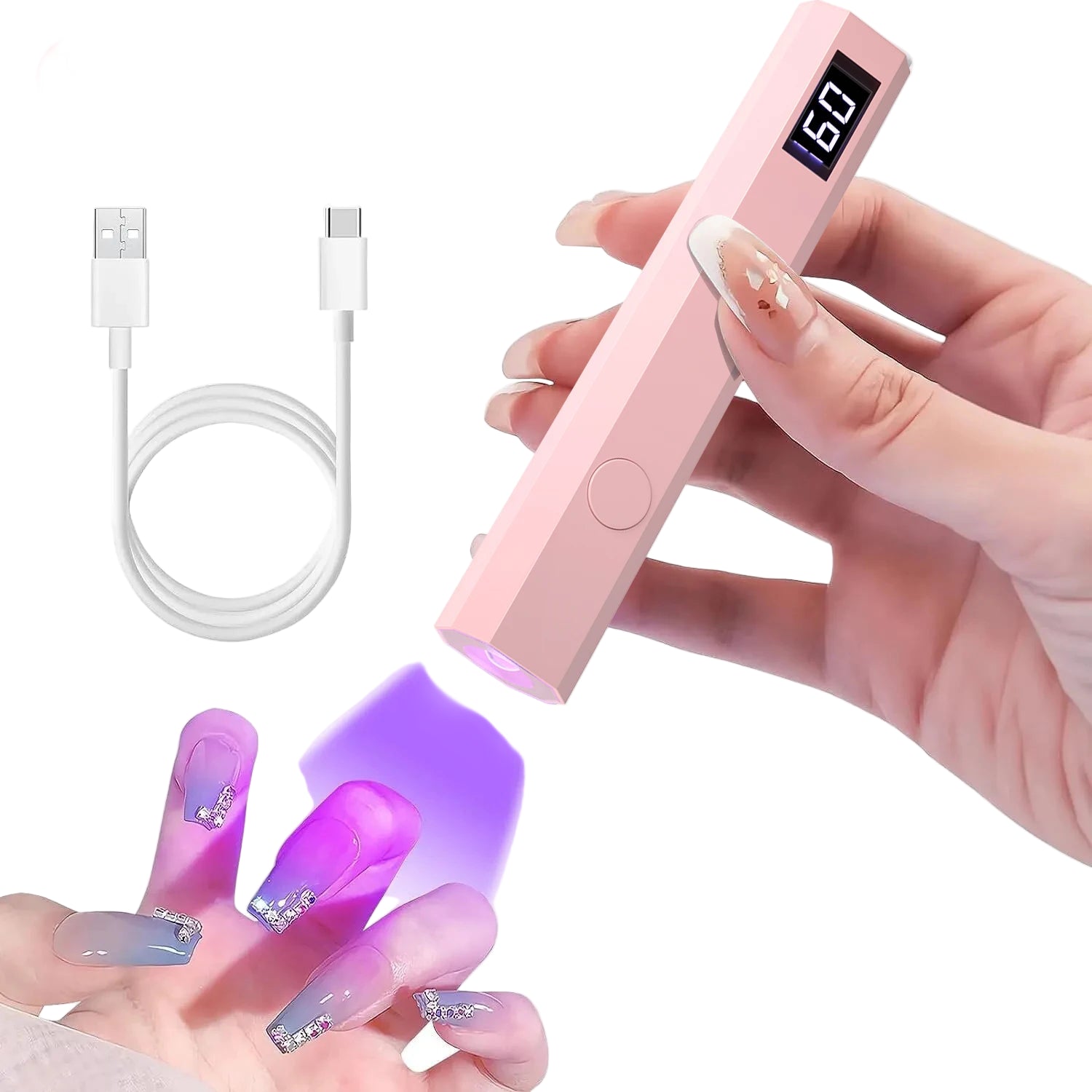 YIKOOLIN pratique lampe sèche-ongles à main UV/LED durcissement des ongles tout le vernis Gel outil d'art des ongles lampe à ongles rechargeable by LSDLBoutique.ch