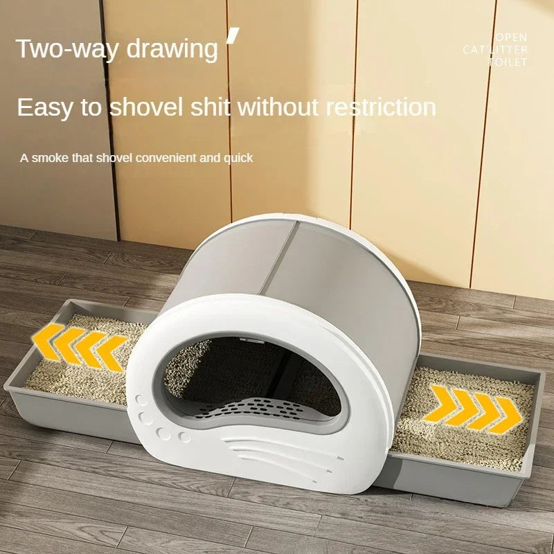 Cat litter box oversized fully enclosed drawer type side double door deodorizing cat toilet cross-border giant drawer cat litter