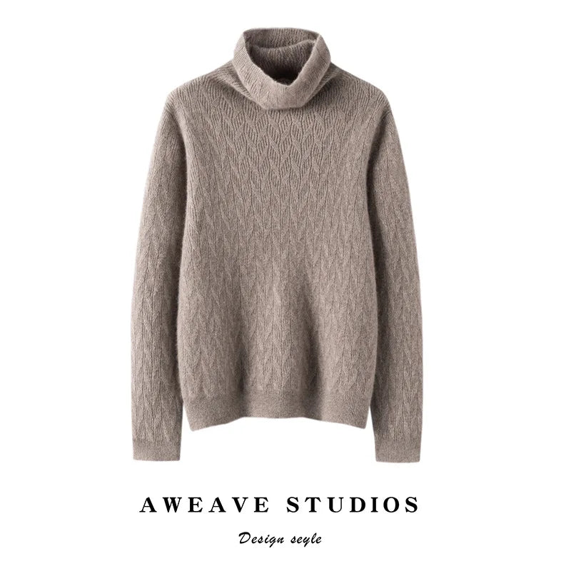 Pull Tricoté Femme Cachemire Col Montant Manches Longues by LSDLBoutique.ch