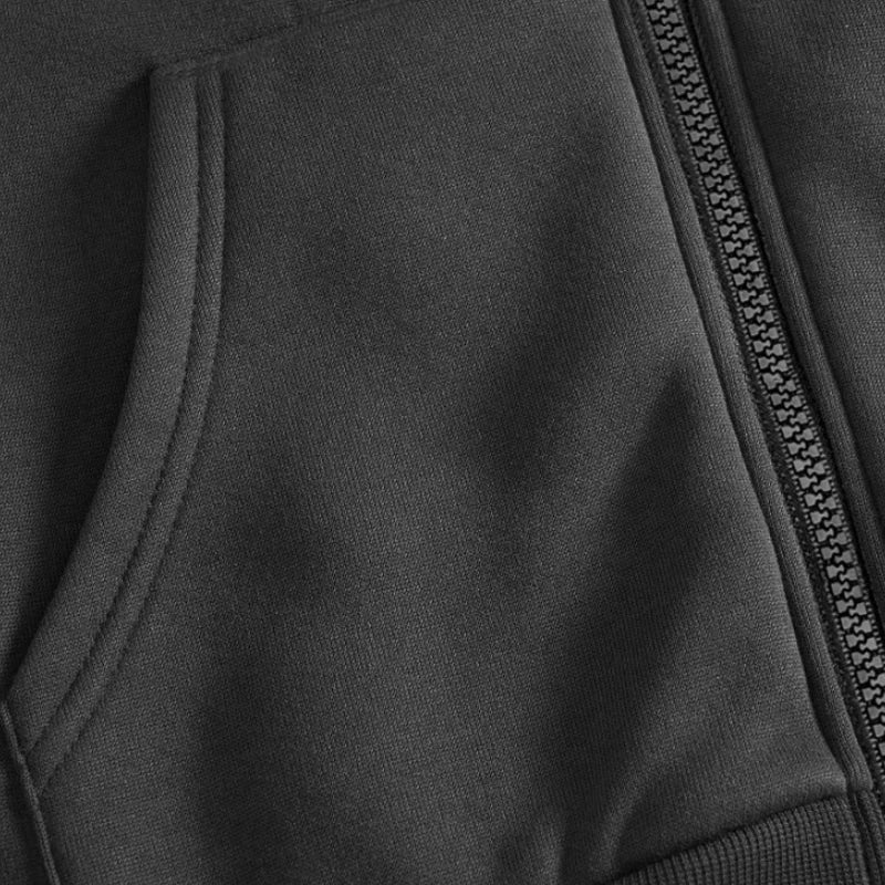 Oversized zip-up cotton hoodie with fleece lining