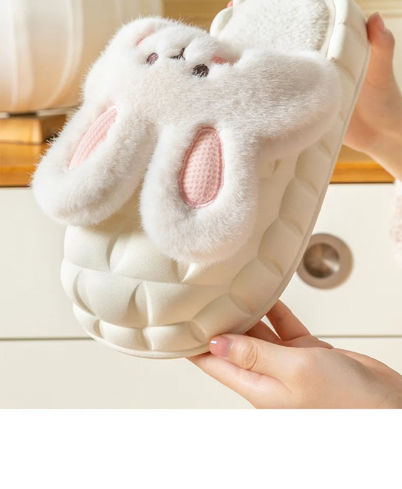 Mo Dou Pantoufles Imperméables en Peluche Unisexe Hiver