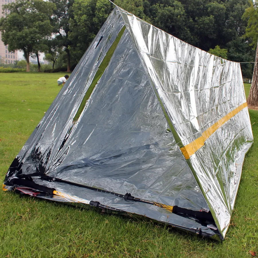2-Person Waterproof Survival Tent Kit with Mylar Bivy