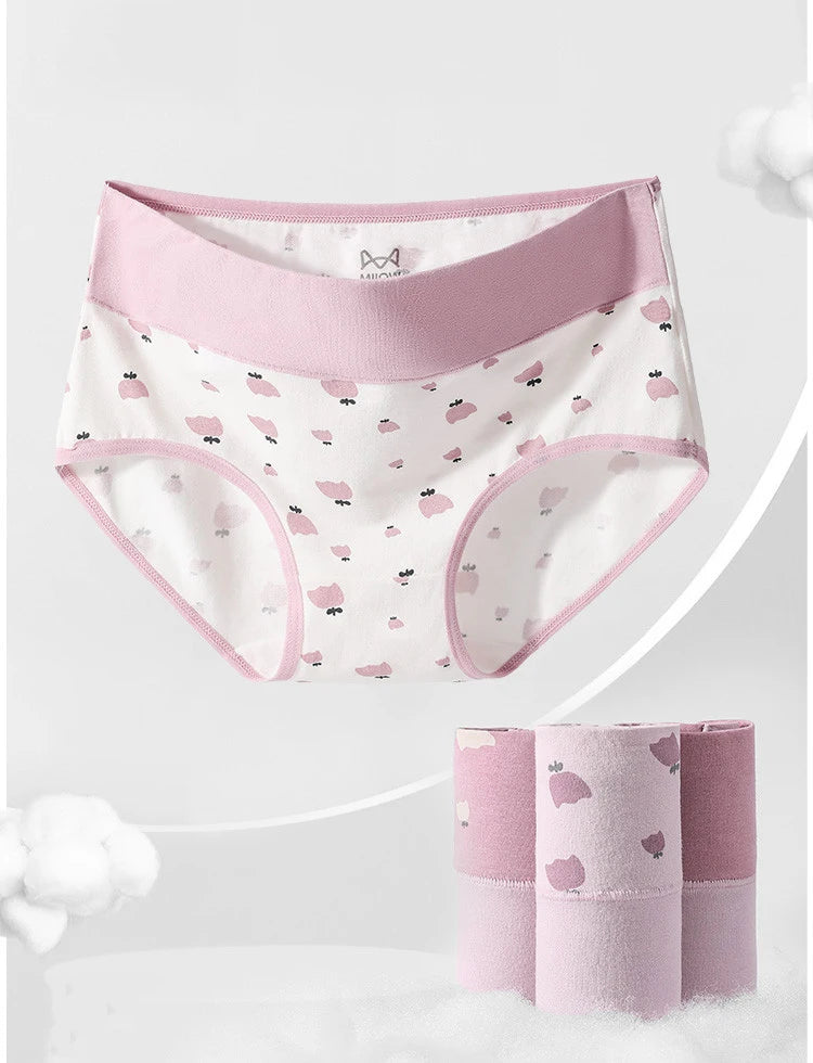 ZJX Ensemble 8 Culottes Femme Coton Respirant Taille Haute Rose Imprimé Coeurs