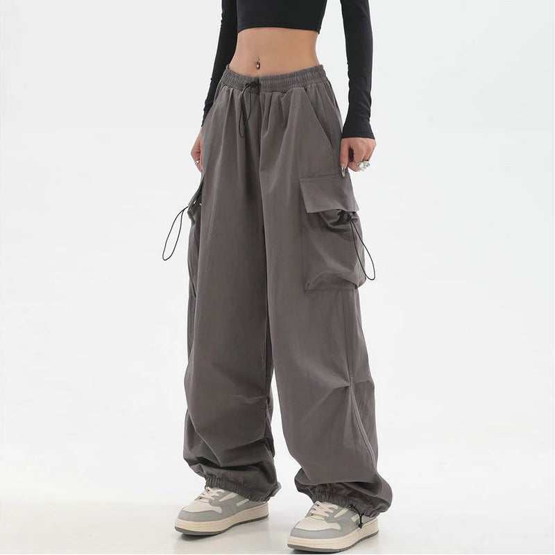 Beysaurt Women's Harajuku Baggy Cargo Pants with Elastic Waist