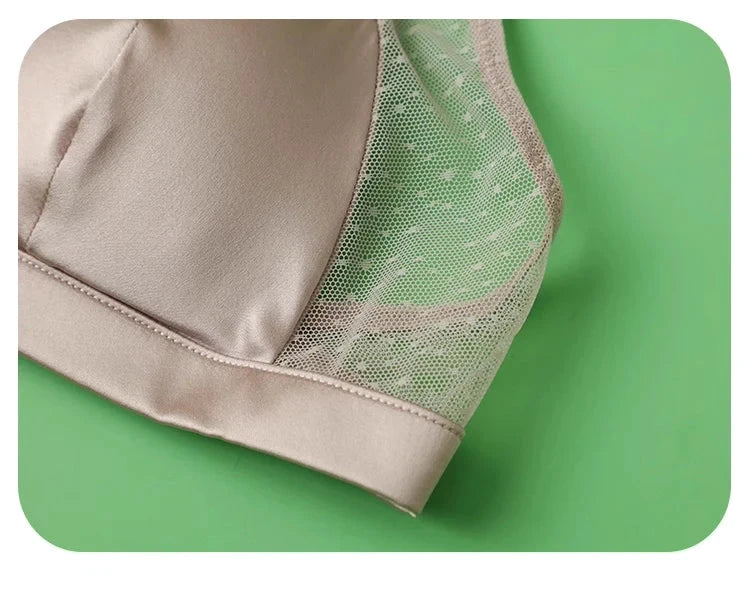 Les Secrets de Léa – Soutien-gorge triangle sans fil en soie et dentelle – Chrisalyde