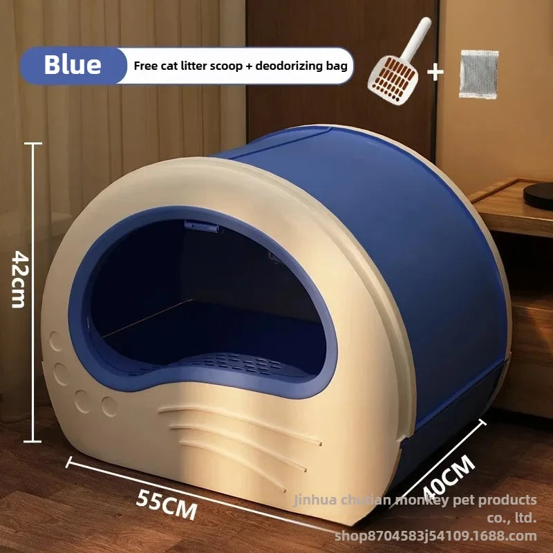 Cat litter box oversized fully enclosed drawer type side double door deodorizing cat toilet cross-border giant drawer cat litter