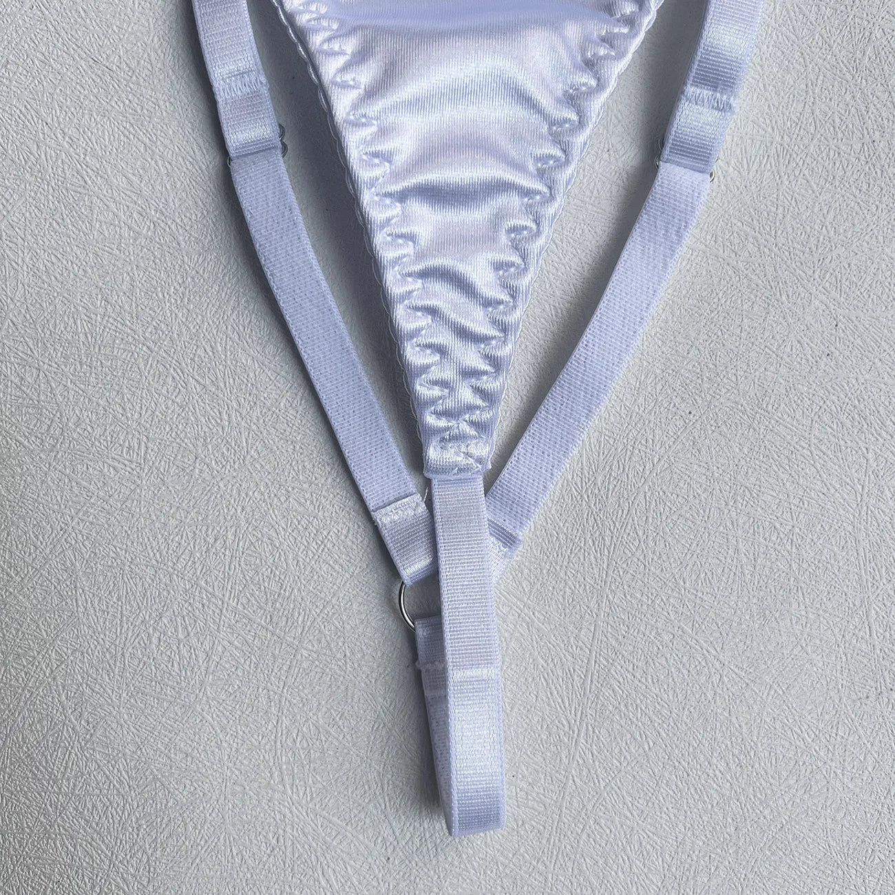 Ellolace Lingerie Satin Fin Dentelle Rouge 5Pièces