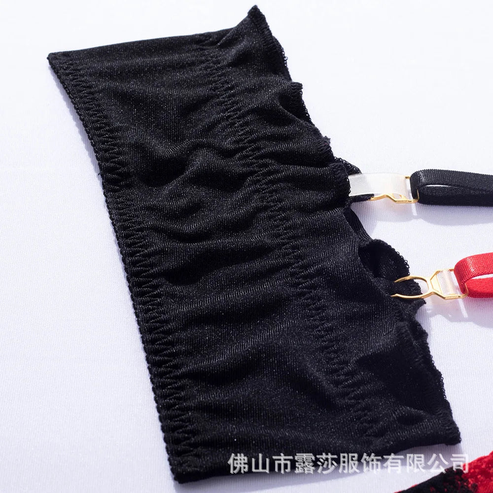 Les Secrets de Léa Body Maille Dentelle Paisley Rouge Dos Nu