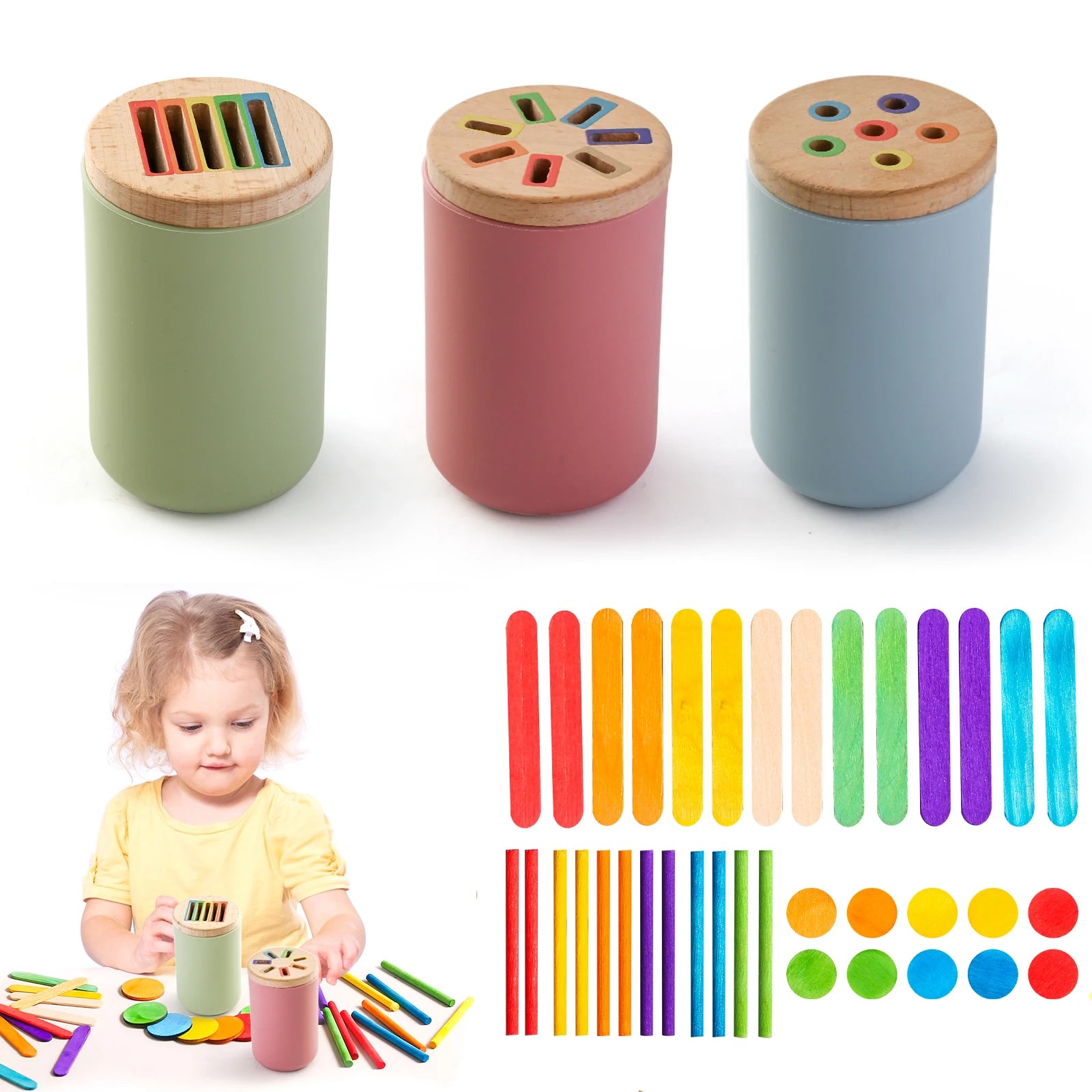 Jouets En Silicone Montessori Tri Des Couleurs Motricité Fine Sensoriels Assortis Puzzle Éducatif Précoce Pour Tout Petits by LSDLBoutique.ch