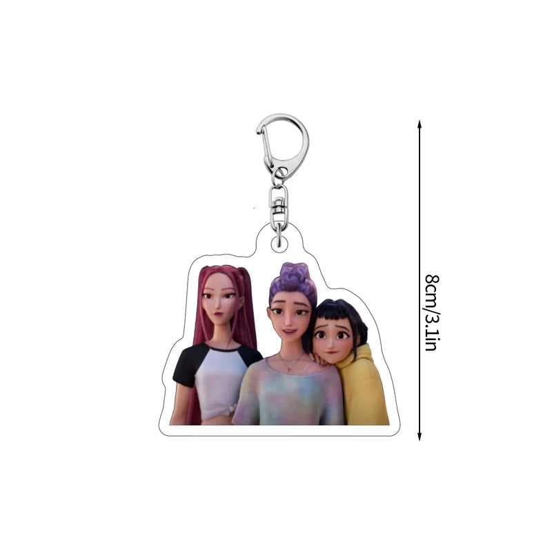 K-Pop-Schlüsselanhänger mit bunten Perlen und runder Bildplatte
