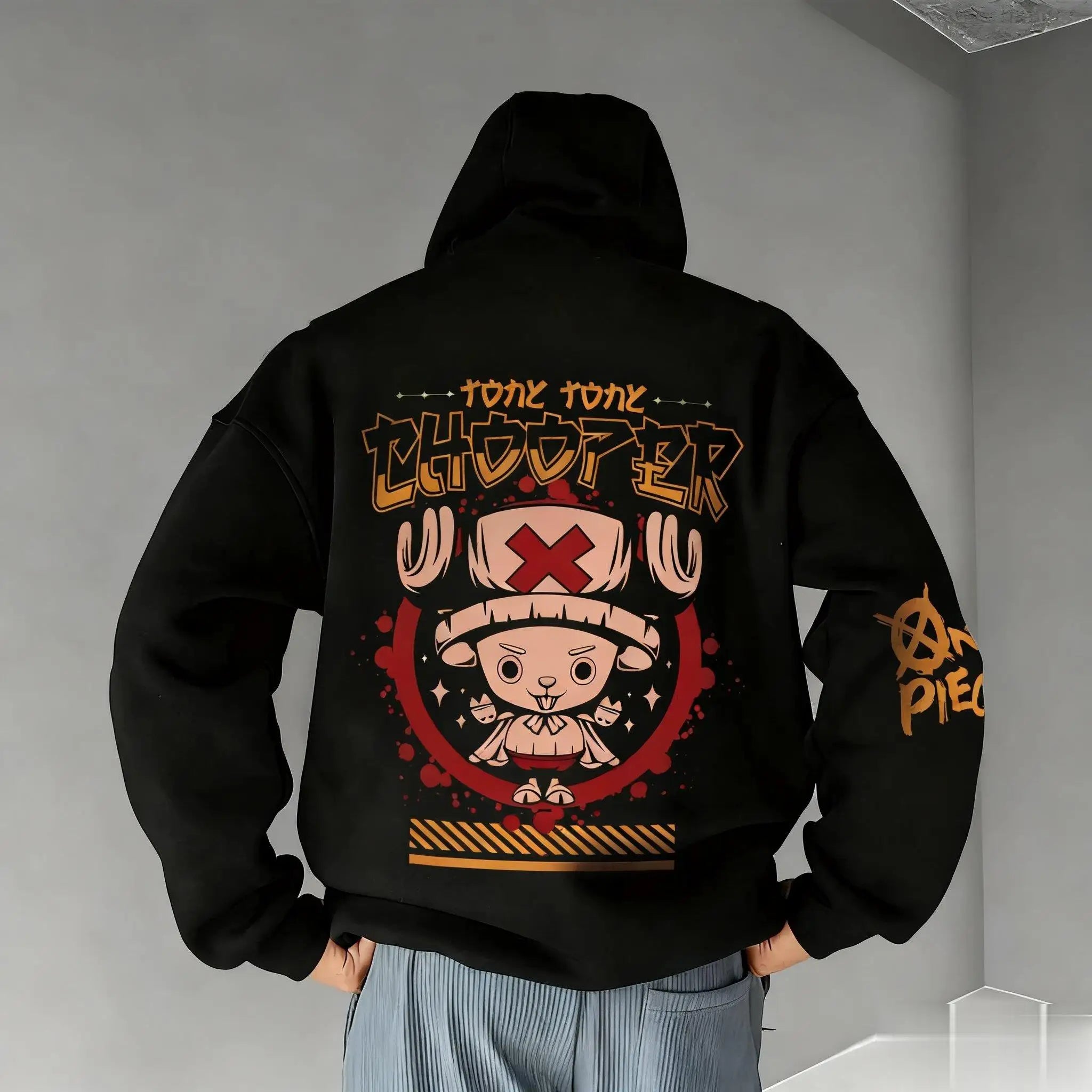 Sweat à capuche oversize anime – One Piece Chopper Graphic