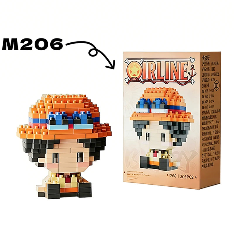 Figurine mini blocs de construction – Personnages One Piece – Anime Building Block Chopper Buggy Zoro Robin
