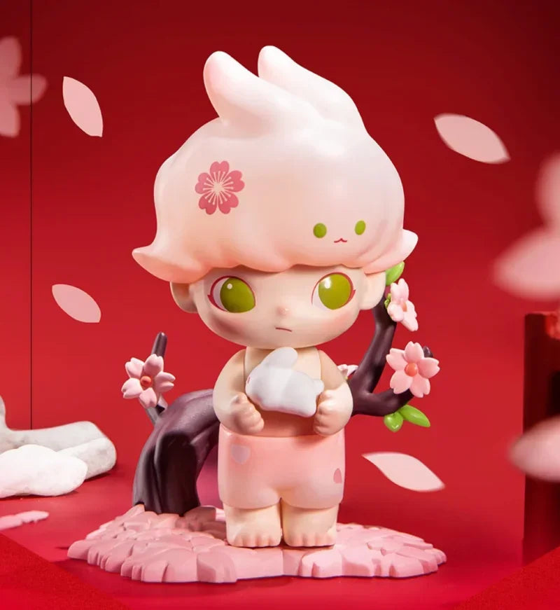 Pop Mart Kawaii PVC Figurine Brown Chinese Knot Red