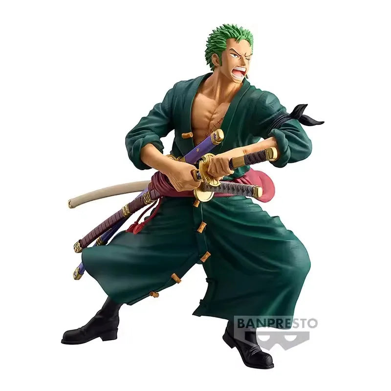 Bandai Original Banpresto Anime One Piece Grandista Roronoa Zoro PVC Figure Model Collector Toy Birthday Christmas Gift