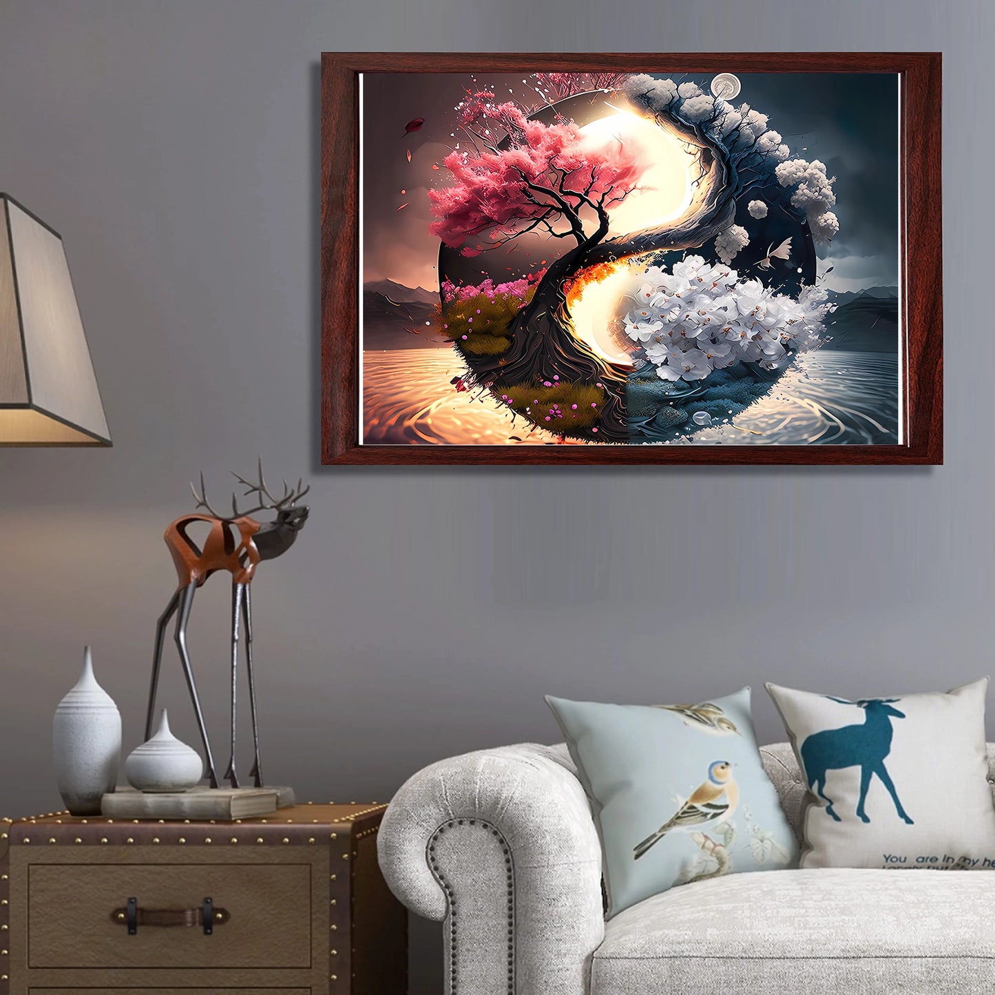 Puzzle Bois Yin Yang Arbre De Vie Lune Soleil Décoratif Fait Main Avec Découpes Laser Et Impression Haute Qualité by LSDLBoutique.ch