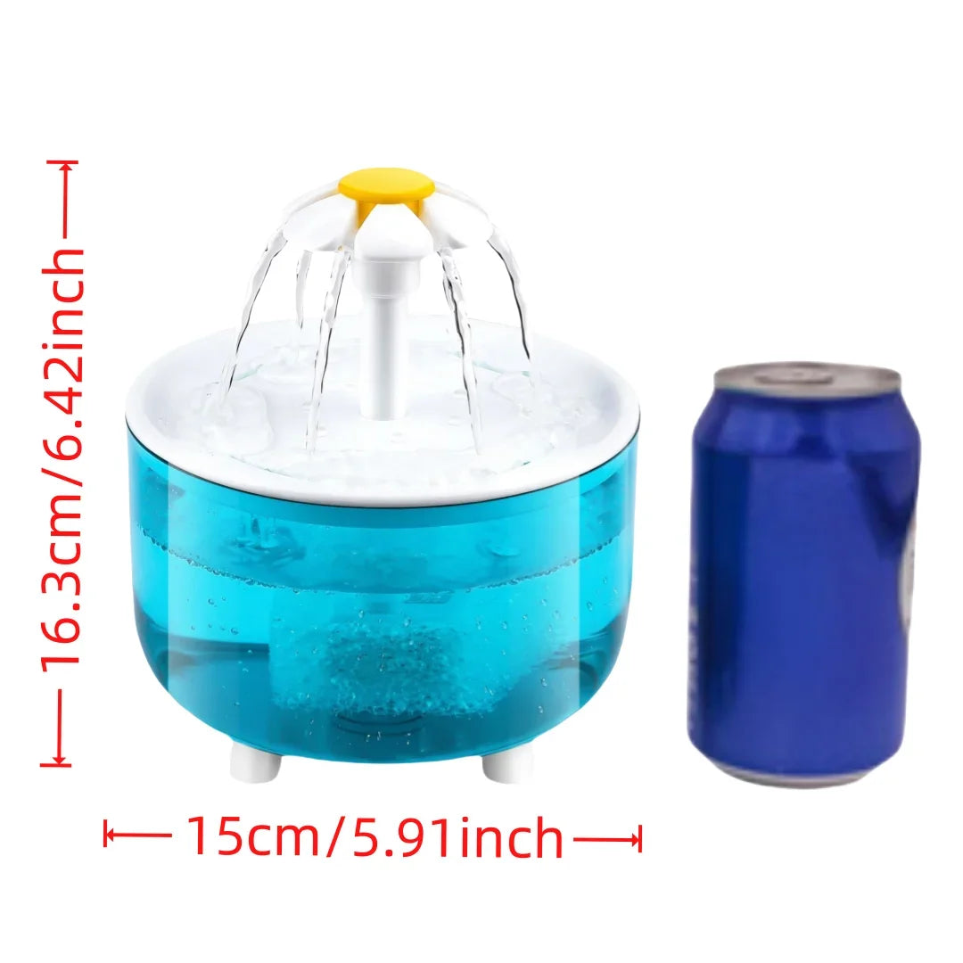 Fontaine à eau pour chat avec filtration par recirculation – 1200 ml – 4 filtres inclus
