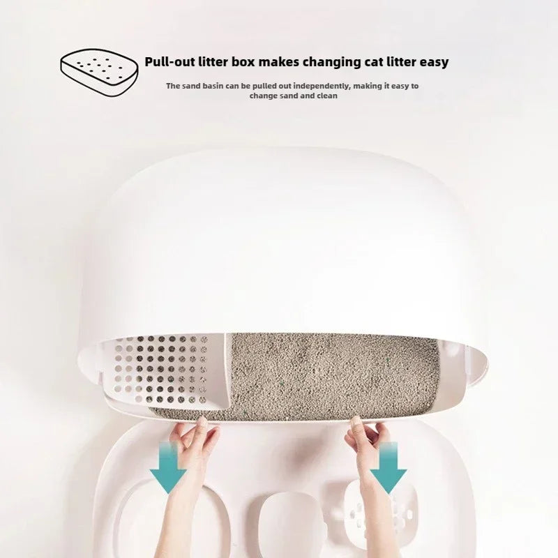 Makesure Cat Litter Box Fully Enclosed Cat Toilet Pet Supplies High-value Cat Toilet Automatic Self-cleaning Litter Box