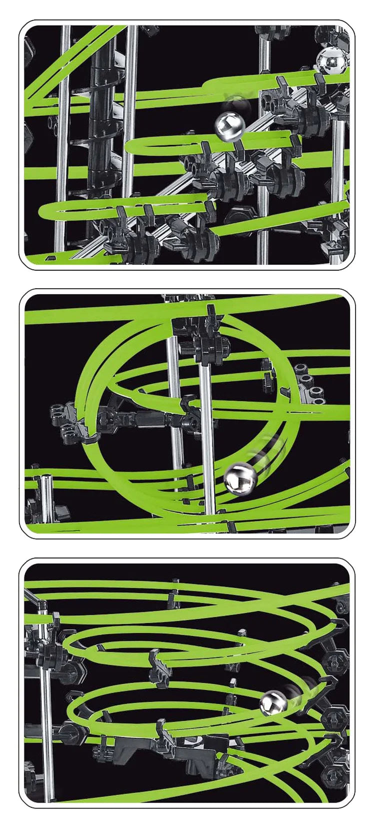 Boule de montagnes russes lumineuse Spacerail, labyrinthe de course, jeux de piste de course, niveau 2 3 4, modèle d'ascenseur électrique, jouet scientifique éducatif by LSDLBoutique.ch