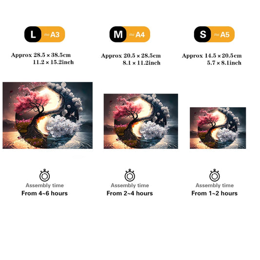 Puzzle Bois Yin Yang Arbre De Vie Lune Soleil Décoratif Fait Main Avec Découpes Laser Et Impression Haute Qualité by LSDLBoutique.ch