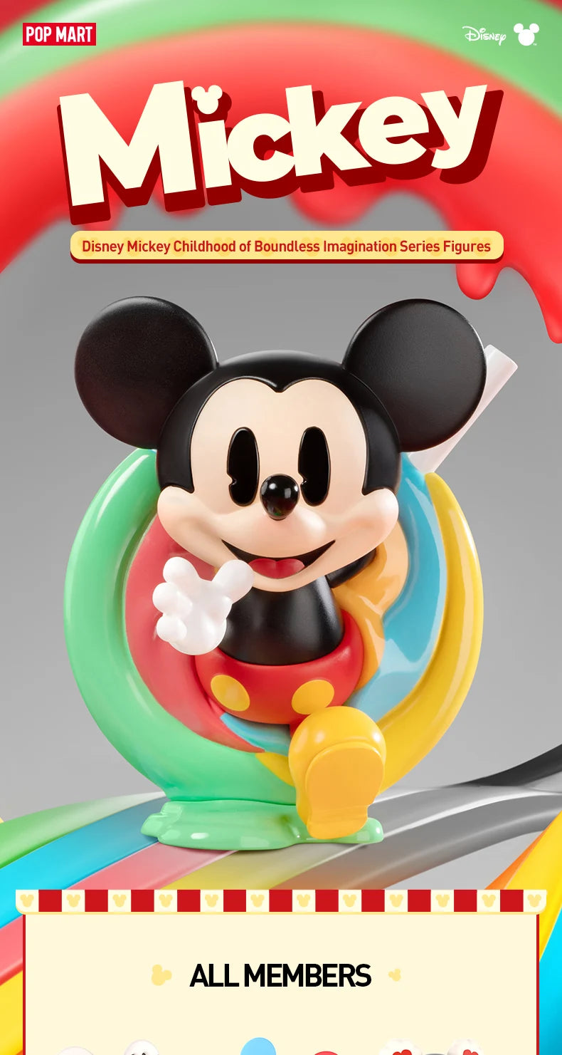 POP MART Figurine Mickey Disney PVC Kawaii Multicolore