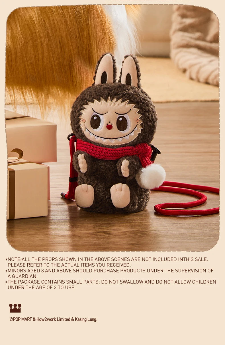 POP MART – figurine de dessin animé LABUBU The Monsters, série classique, poupée en peluche, sac à bandoulière, boîte aveugle, Collection d'ornements, cadeaux de noël