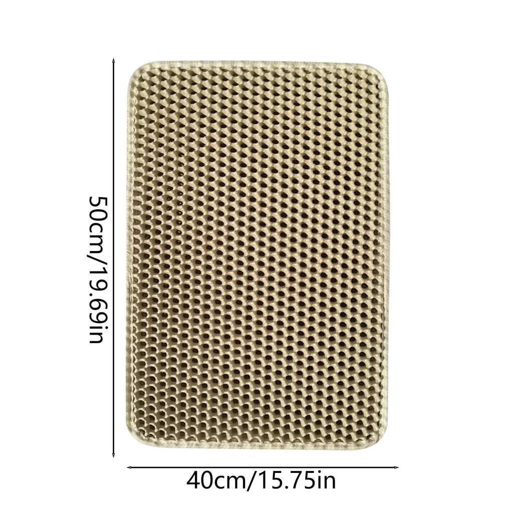 Cat Litter Mat Non Slip Big Pet Litter Box Filter Mat Double Layer Wear Resistant Waterproof Cat Litter Mat Pet Clean Supplies