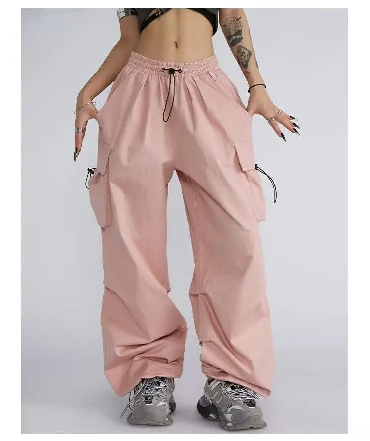 Beysaurt Women's Harajuku Baggy Cargo Pants with Elastic Waist