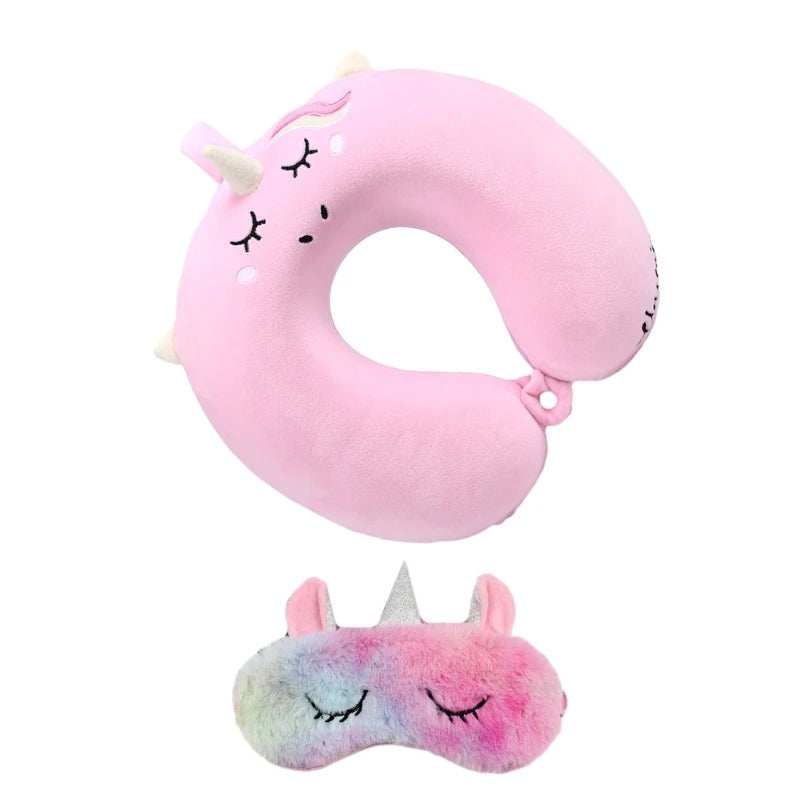 Oreiller avec masque pour les yeux, coussin tête cou, licorne, vol d'affaires, livraison directe by LSDLBoutique.ch