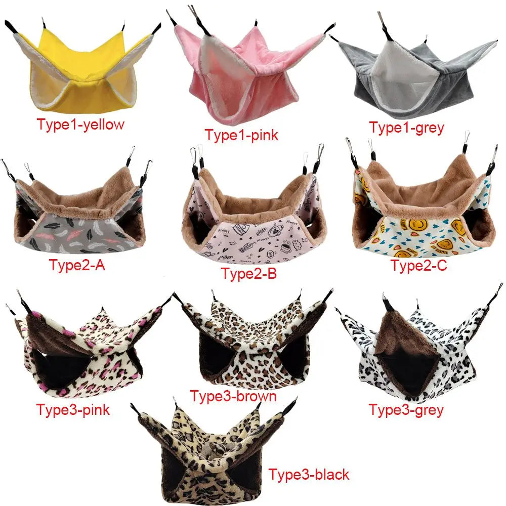 Hamac Chaud En Peluche Pour Petits Animaux Sac De Couchage Épais Double Couche Maison Pour Hamster Et Rat SLaura by LSDLBoutique.ch