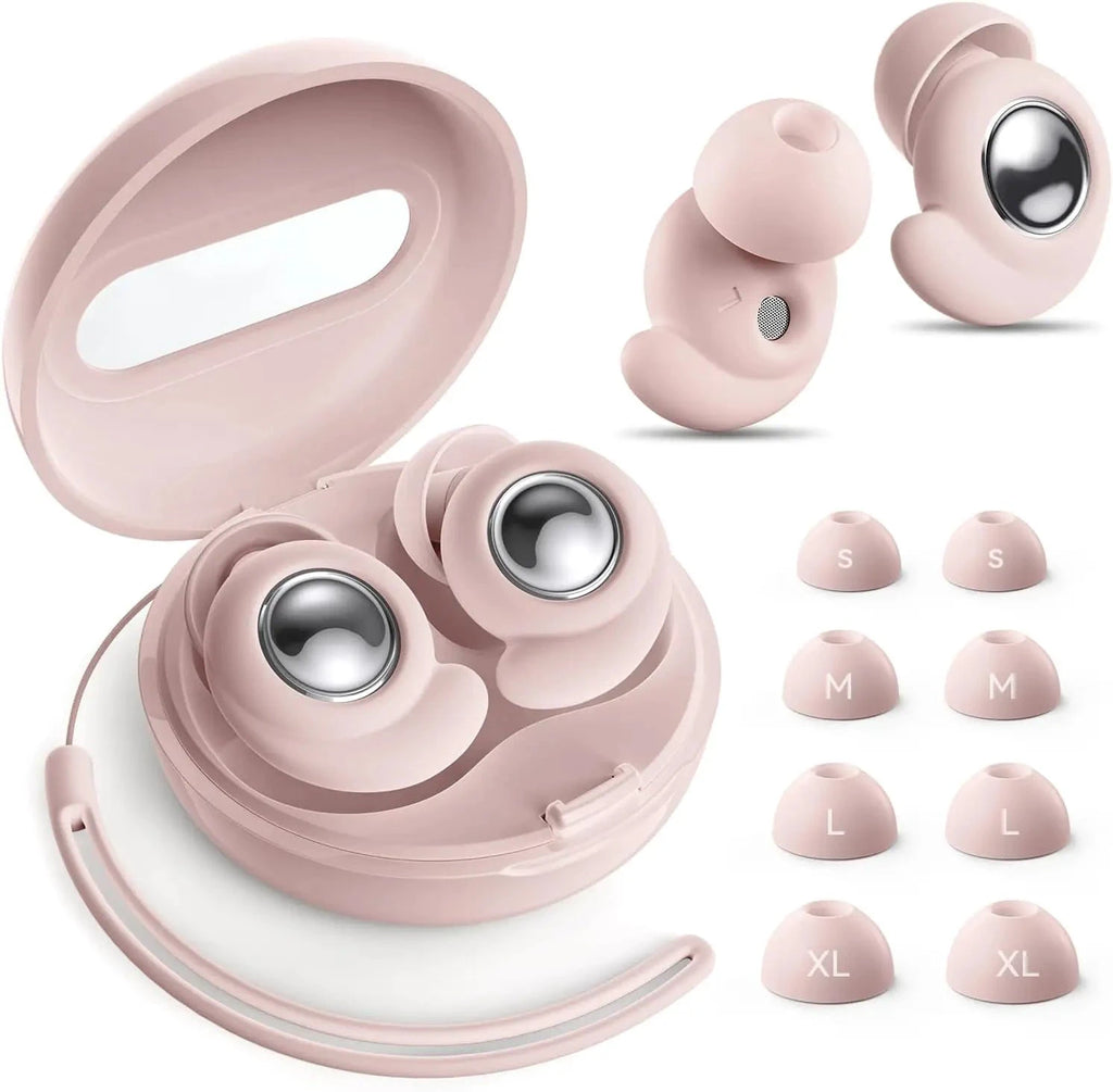 Bouchons d’oreilles anti-bruit pré-moulés en silicone rose LSDLBoutique, étui inclus, tailles S/M/L/XL