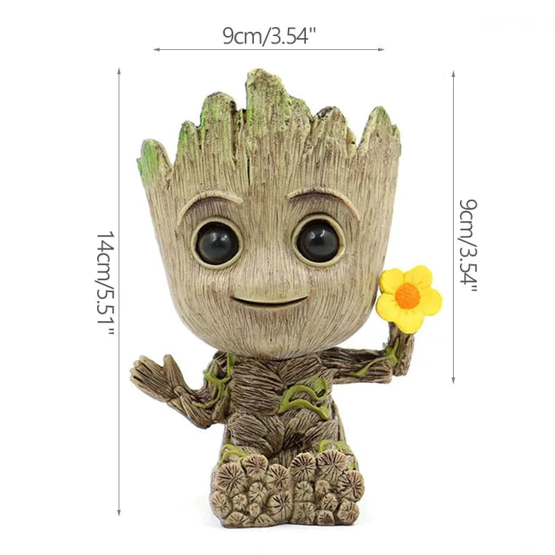 Groot Miniatur-Blumentopf aus braunem Kunststoff für Pflanzen