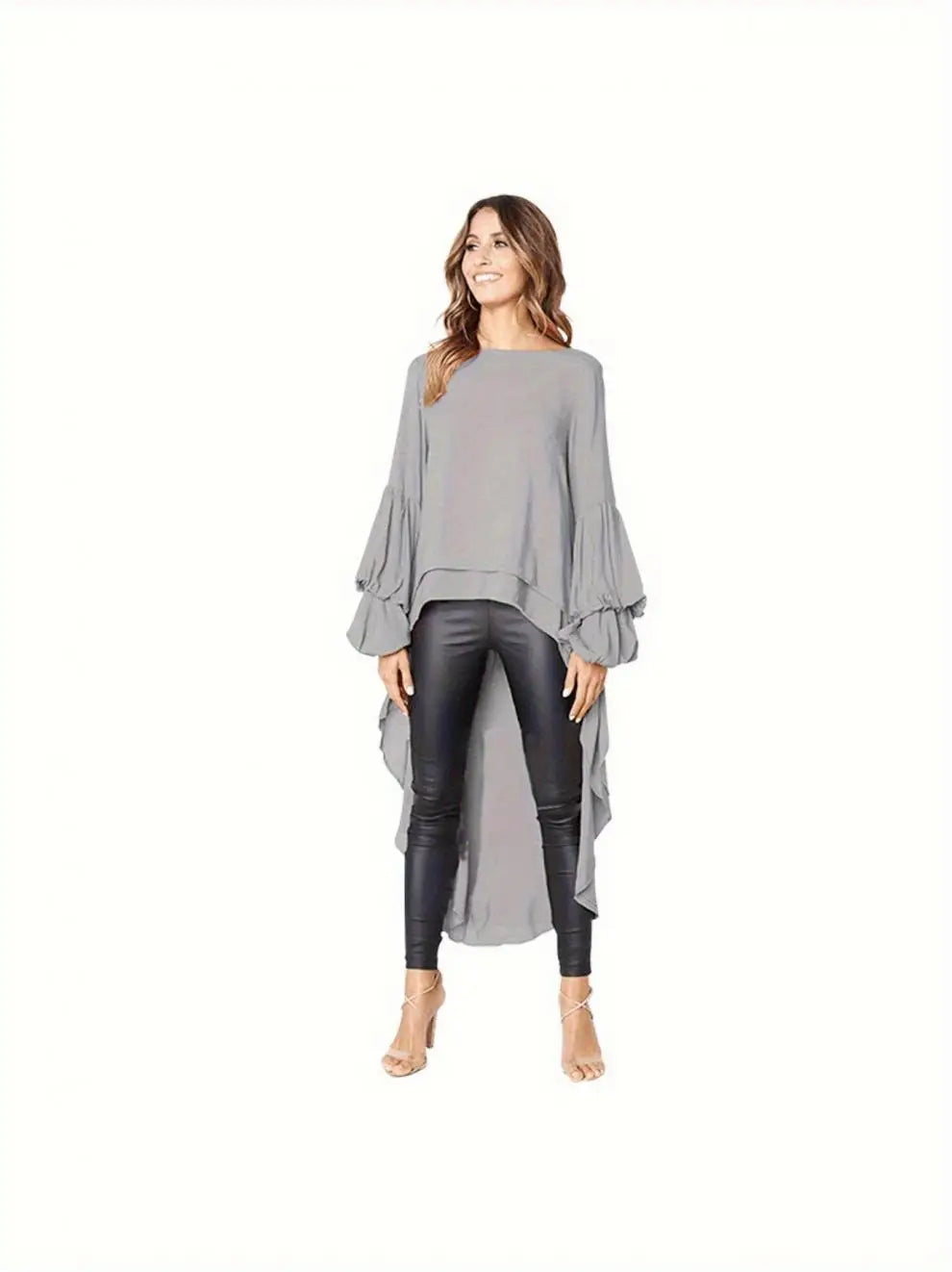 Chemise Mousseline De Soie Lurex Ourlet Asymétrique