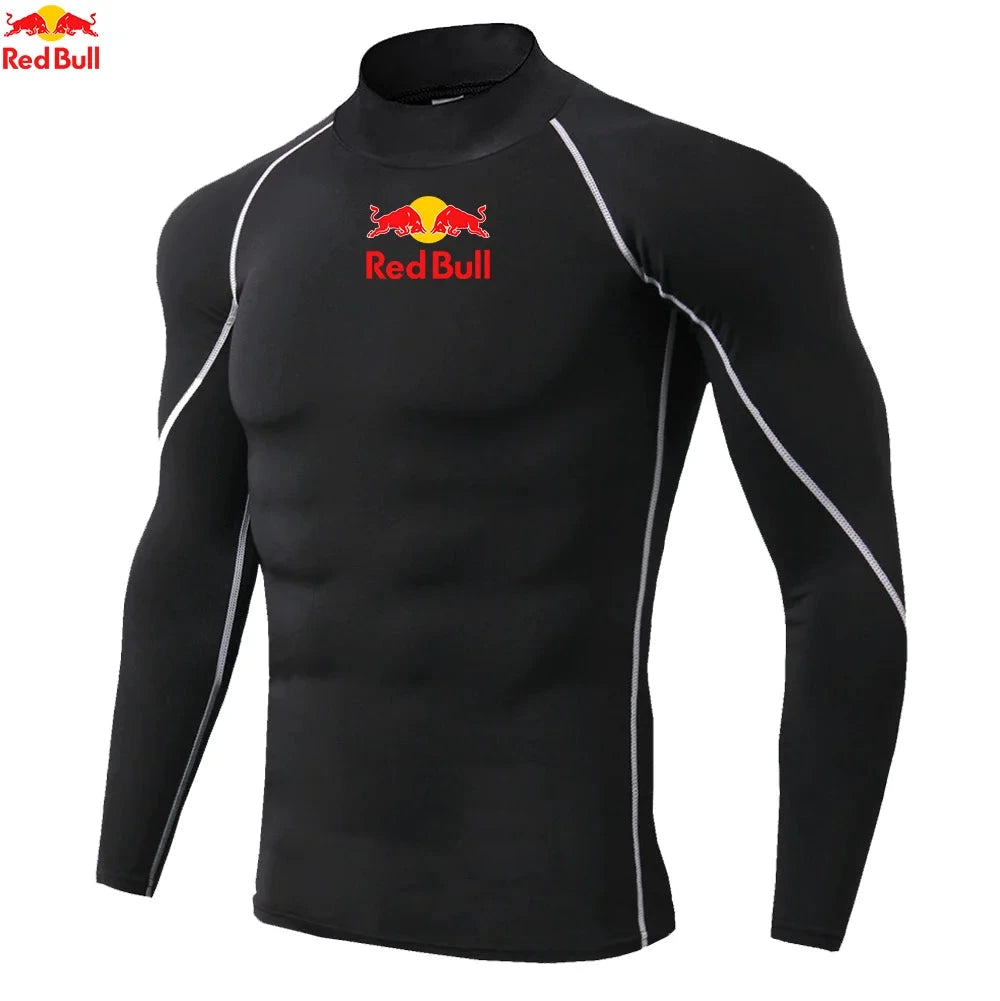 Red Bull Maillot Compression Manches Longues Blanc Séchage