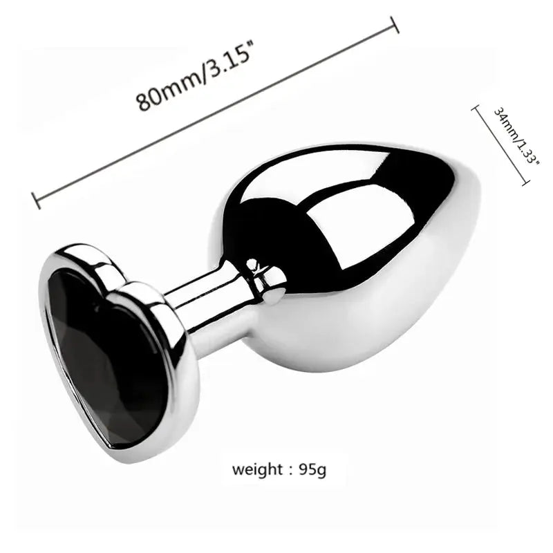 Plug anal en métal avec cristal – Set de 3 tailles