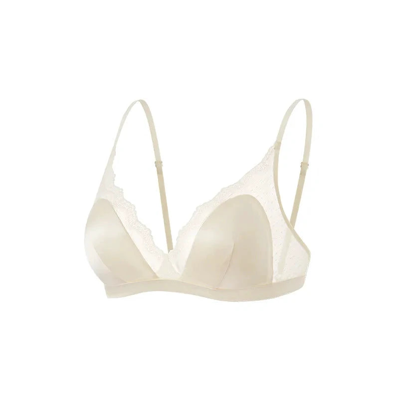 Les Secrets de Léa – Soutien-gorge triangle sans fil en soie et dentelle – Chrisalyde