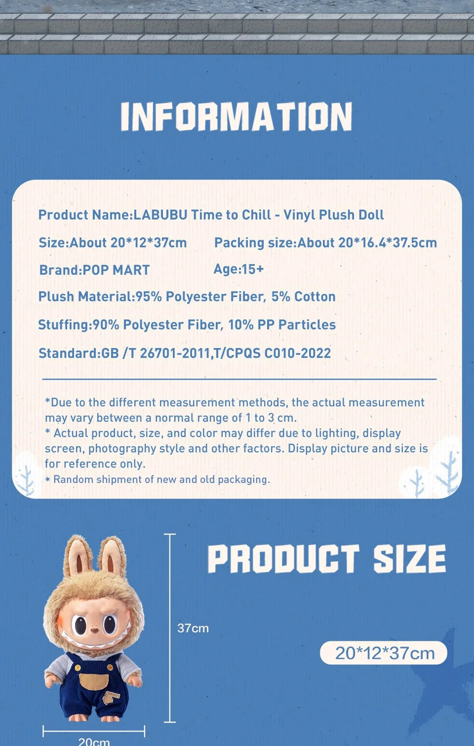 POP MART Labubu Time To Chill Beige Vinyl Plüschpuppe