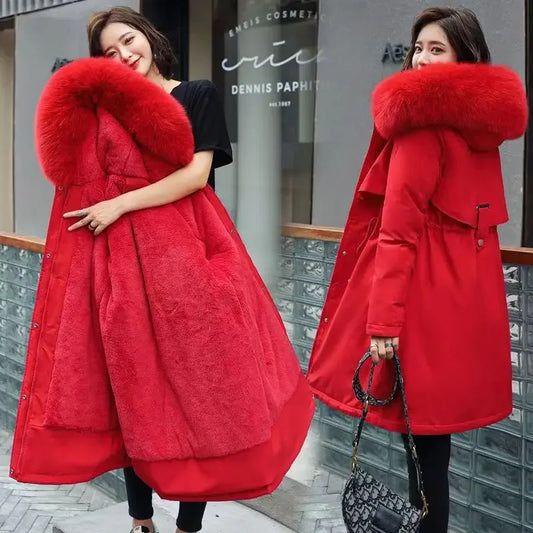Manteau Hiver Femme Doublé Polaire – Parka Longue Oversize Style Coréen